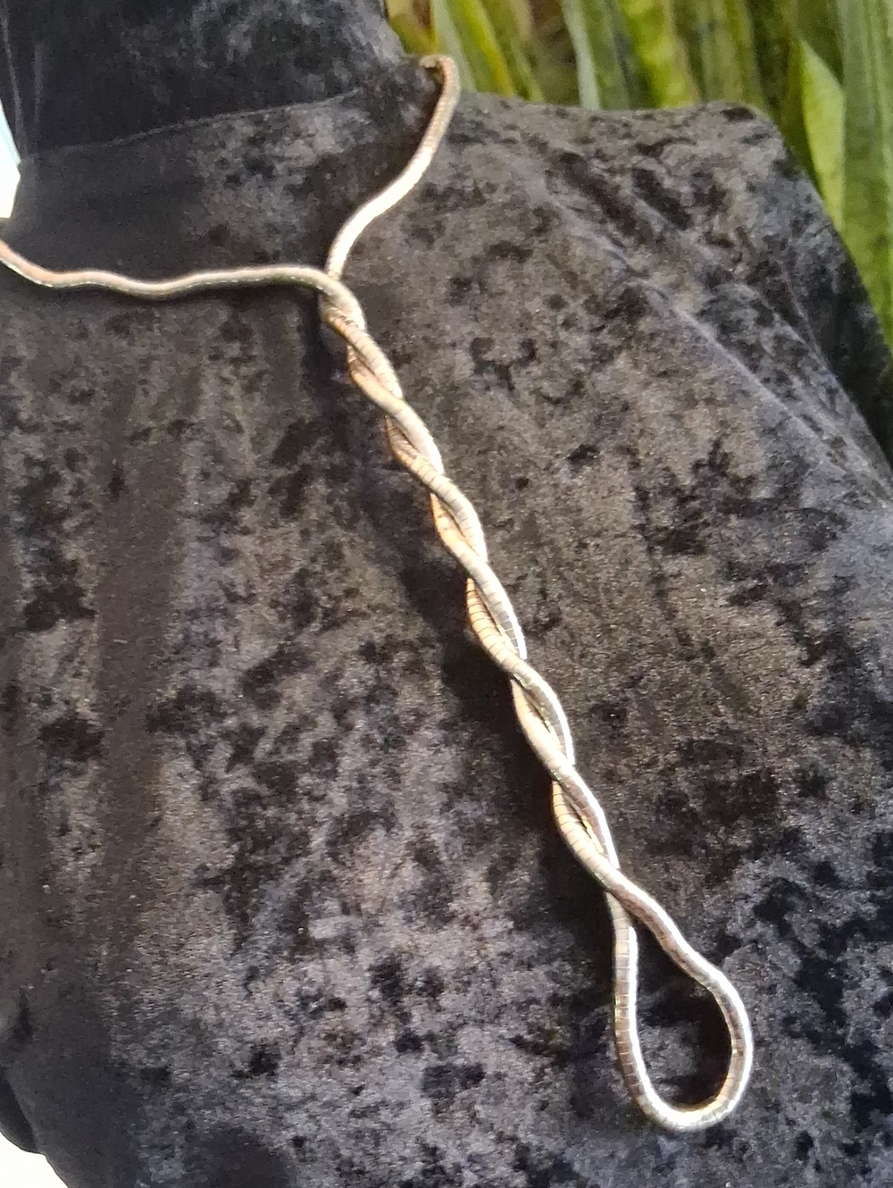 Silver-Tone Braided Lariat Necklace - Elegant Women's Jewelry